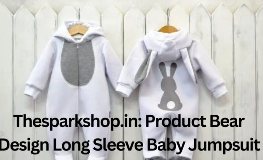 Introducing the lovely Long Sleeve Baby Jumpsuit with Bear Design, Now Available at Thesparkshop.in!